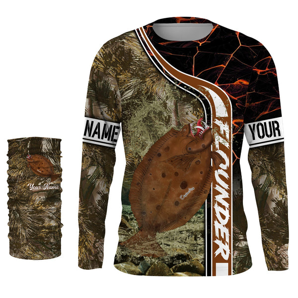 Flounder fishing custom name with ChipteeAmz's art UV protection shirts AT020