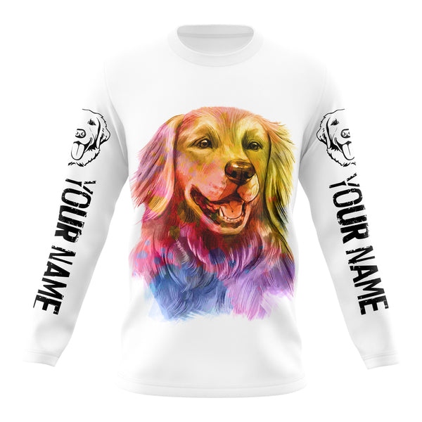 Colorful Labrador Retriever T-shirt Long Sleeve Hoodie| Custom Name Dog Shirt for Lab Mom Lab Dad| JTSD296