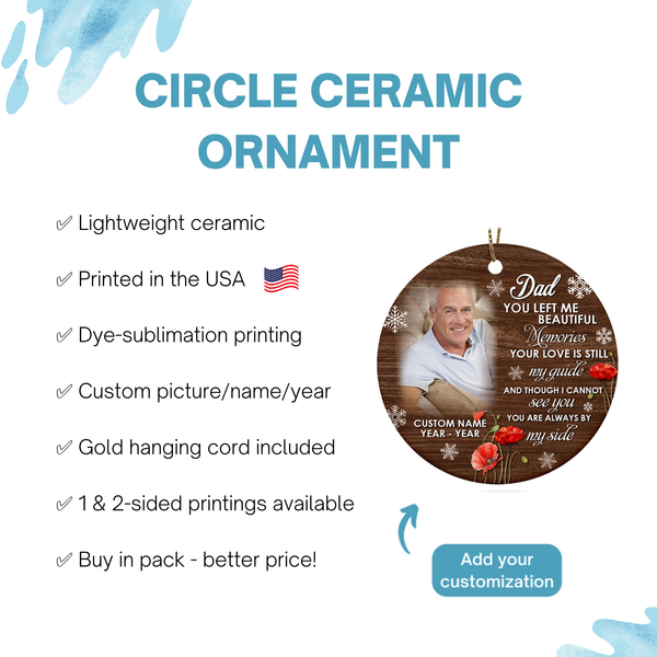Dad memorial ornament - bereavement ornament for loss of Dad, in loving memory Father ornament| ONT106