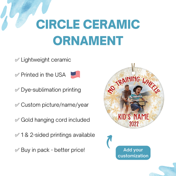 No training wheels ornament, BMX bike ornament for boys girls, commemorative cycling ornament| ONT87