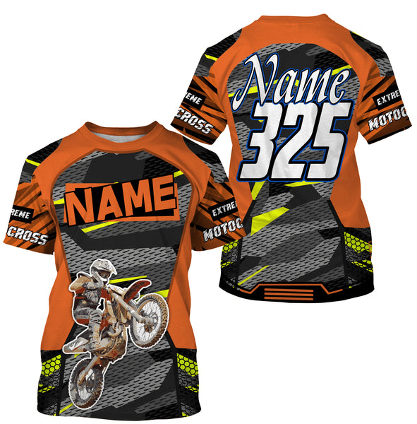 Extreme Motocross Personalized Jersey UPF30+ UV Protect Dirt Bike Racing Off-Road Motorcycle Racewear| NMS404
