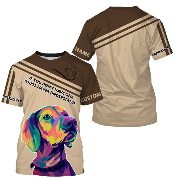 Watercolor Labrador Retriever T-shirt Long Sleeve Hoodie| Custom Shirt for Labrador Lovers Lab Mom Lab Dad JTSD315