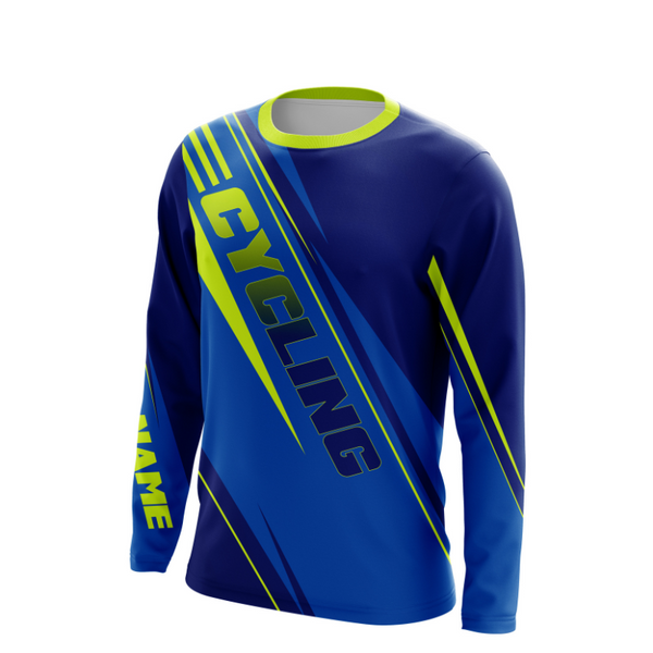 Cycling Long Sleeves Jersey, Road Bike All Over Print Shirt, Custom Bicycle Rider Jersey UV Protection| JTS482