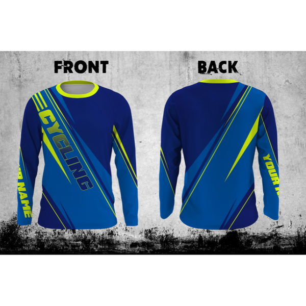 Cycling Long Sleeves Jersey, Road Bike All Over Print Shirt, Custom Bicycle Rider Jersey UV Protection| JTS482