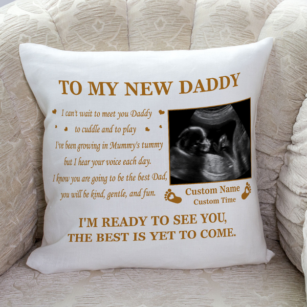 New Dad Personalized Pillow| First Father's Day Gift for Husband, Dad To Be, 1st Time Dad| JPL100