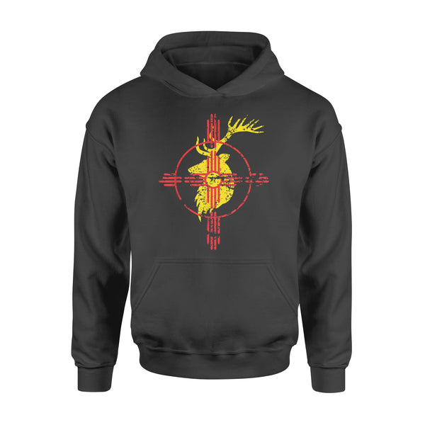 New Mexico State Flag Elk Hunting Zia Symbol Hoodie - FSD1180 D06