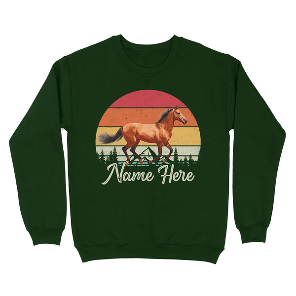 Custom Photo and name Horse retro Shirt, Horse Riding Shirt, Gift for Horse Lover D03 NQS3244 Sweatshirt