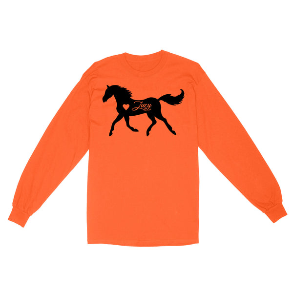 Customized name horse gifts for girls, Gift For Horse Owner, Horse Lover Gift D06 NQS2682 Long Sleeve