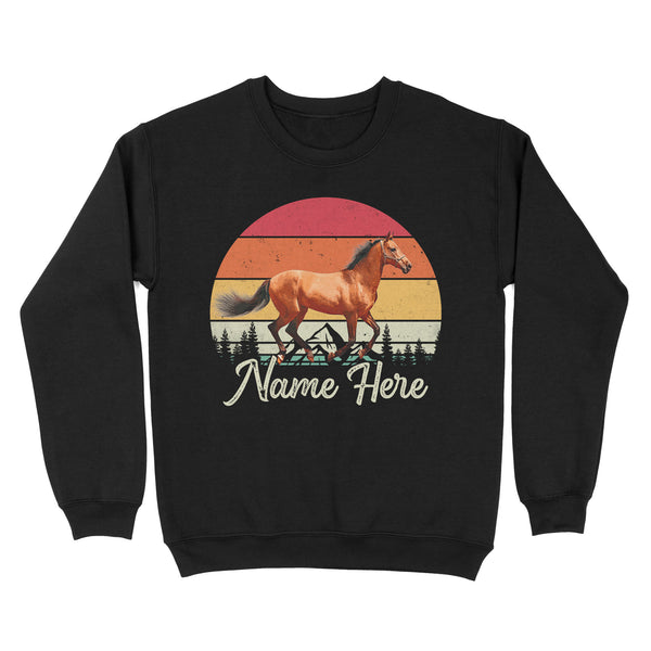 Custom Photo and name Horse retro Shirt, Horse Riding Shirt, Gift for Horse Lover D03 NQS3244 Sweatshirt
