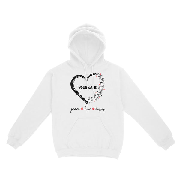 Peace love horses tattoo customized name horse shirt for girl, horse shirts D06 NQS2908 - Standard Hoodie
