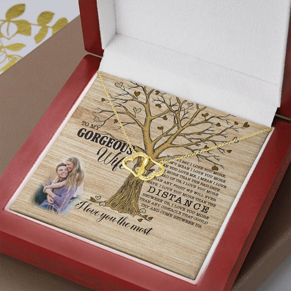 Personalized To my gorgeous Wife  Soild Gold and Real Diamonds Necklace, Jewelry Christmas gifts for her - IPHW1885