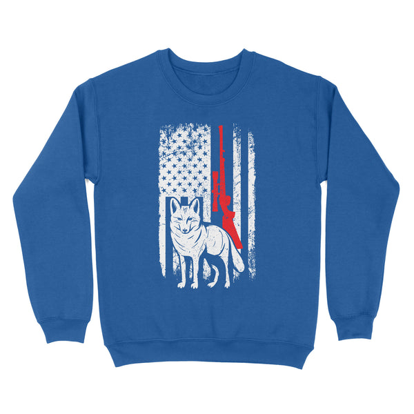 Coyote Hunting American Flag Shirts Predator Coyote Hunter Sweatshirt - FSD3053 D02