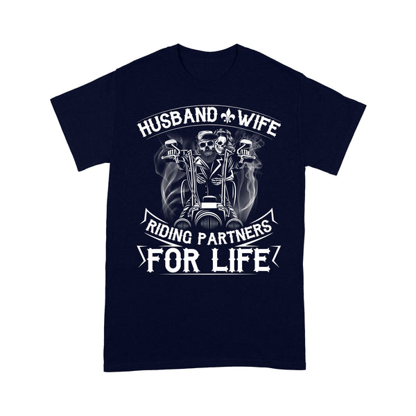 Motocycle Men T-shirt - Husband & Wife Riding Partners for Life, Cool Riding Tee for Him, Motocross Racing Shirt| NMS126 A01