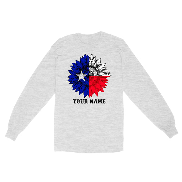 Texas flag sunflower customized name patriot Texas state flag D03 NQS2495 - Standard Long Sleeve
