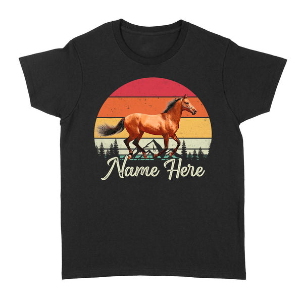 Custom Photo and name Horse retro Shirt, Horse Riding Shirt, Gift for Horse Lover D03 NQS3244 Women's T-shirt