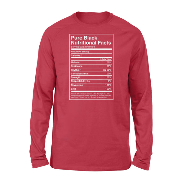 Black Pride Pure Black Nutritional Facts - Standard Long Sleeve