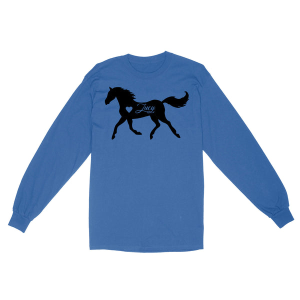 Customized name horse gifts for girls, Gift For Horse Owner, Horse Lover Gift D06 NQS2682 Long Sleeve