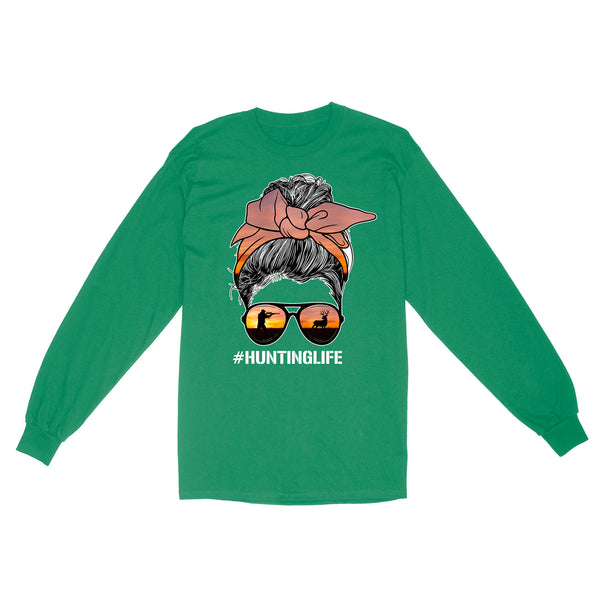 Christmas gift, hunting gift for hunter wife hunting life long sleeve TAD02
