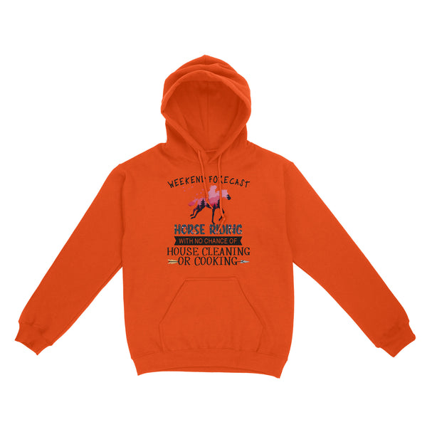 Weekend forecast horse riding with no chance of house cleaning or cooking D02 NQS3273 Standard Hoodie