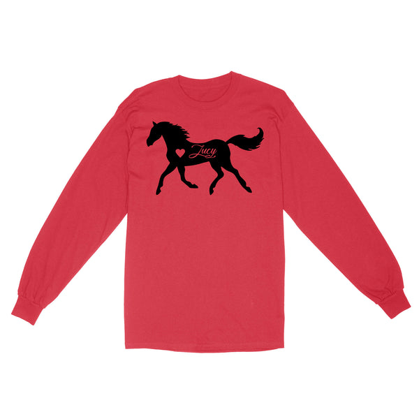 Customized name horse gifts for girls, Gift For Horse Owner, Horse Lover Gift D06 NQS2682 Long Sleeve