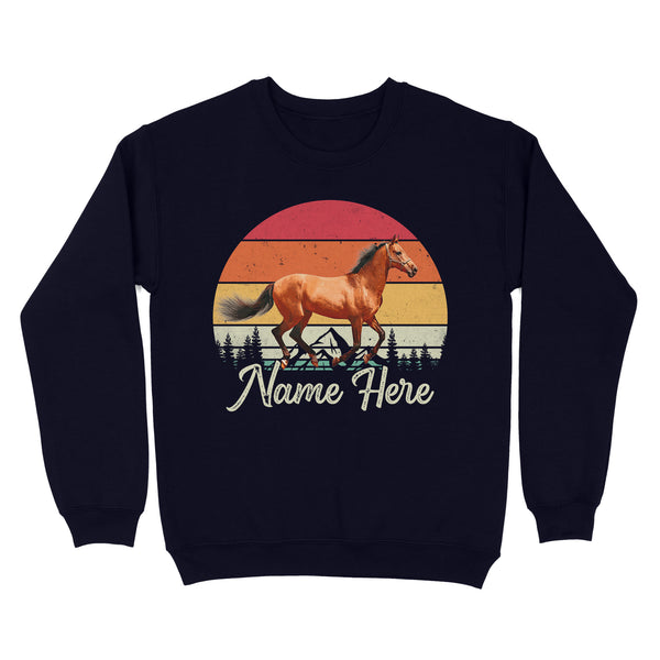 Custom Photo and name Horse retro Shirt, Horse Riding Shirt, Gift for Horse Lover D03 NQS3244 Sweatshirt