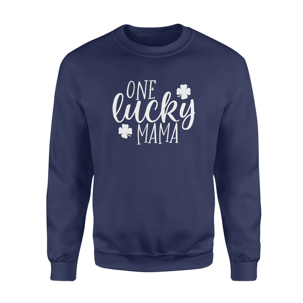 Women One Lucky Mama Letter Funny - Standard Crew Neck Sweatshirt