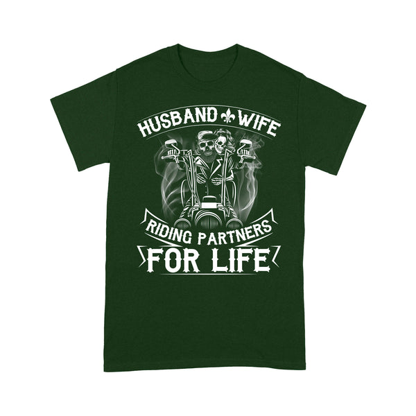 Motocycle Men T-shirt - Husband & Wife Riding Partners for Life, Cool Riding Tee for Him, Motocross Racing Shirt| NMS126 A01