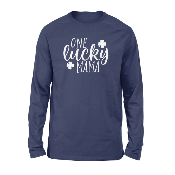 Women One Lucky Mama Letter Funny - Standard Long Sleeve