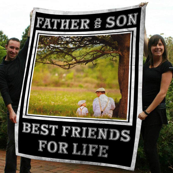 Father and Son Custom Blanket| Thoughtful Fleece Throw with Photo for Dad| Father's Day, Dad Birthday, Christmas Gift | N1039