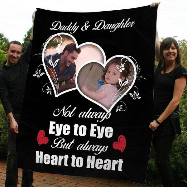 Father Daughter Custom Blanket| Beautiful Throw with Photo for Dad| Meaningful Father's Day, Birthday, Christmas Gift| N1037
